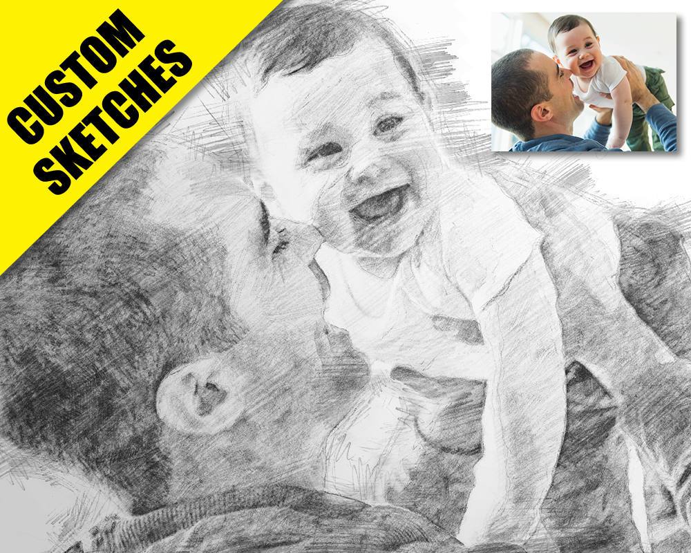 1000x800 Custom Gift For Mom Gift For Grandma Grandparents Gifts Girlfriend - Custom Sketches