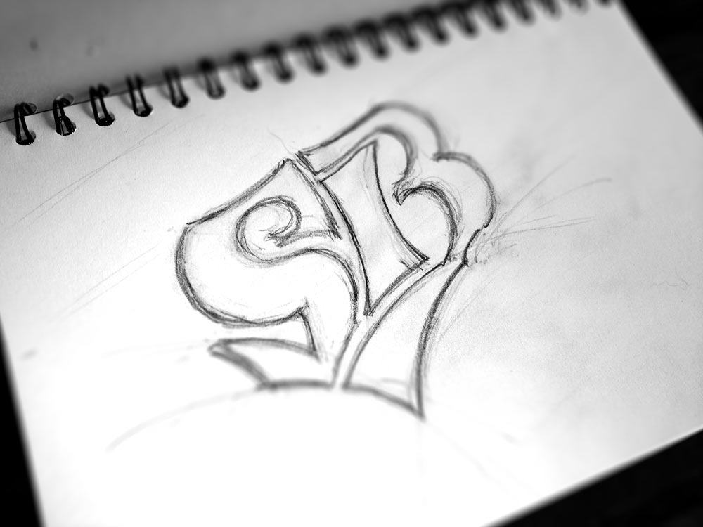 1000x750 In Progress Custom Lettering Preliminary Design Sketches - Custom Sketches