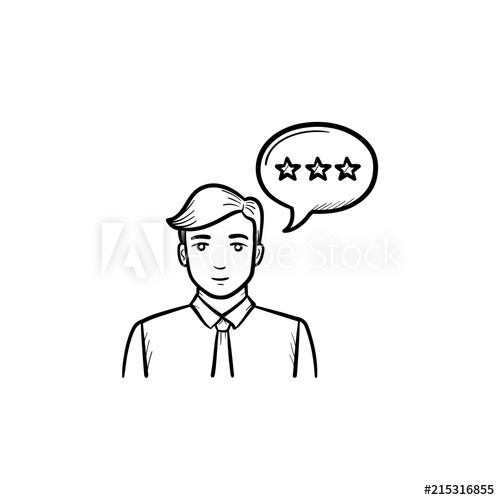 500x500 User With Speech Bubble Hand Drawn Outline Doodle Icon - Customer Sketch