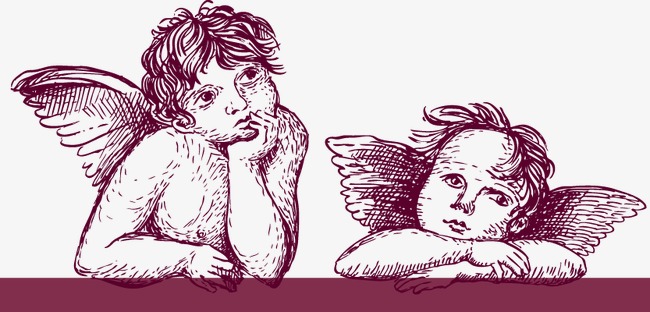 650x312 Hand Drawn Sketch Cute Angel Pattern, Hand Painted, Sketch, Lovely - Cute Angel Sketch