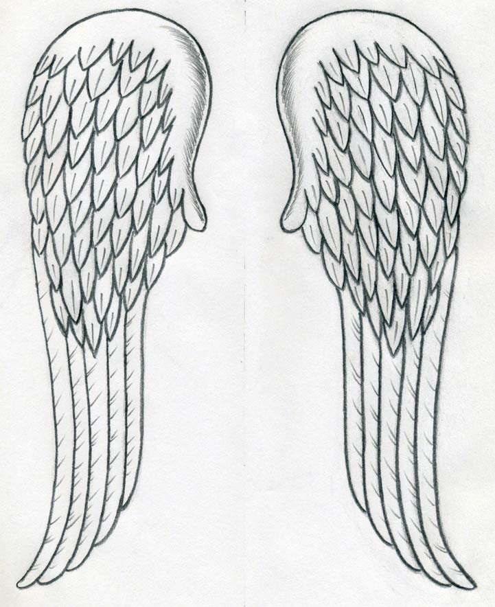 721x884 How To Draw Angel Wings Quickly In Few Easy Steps - Cute Angel Sketch