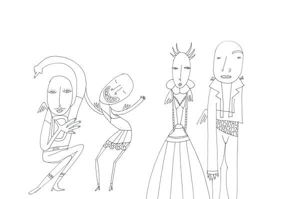 570x399 Angel Weird Art, Cute Angels, Original Art, Angel Decor, Home - Cute Angel Sketch