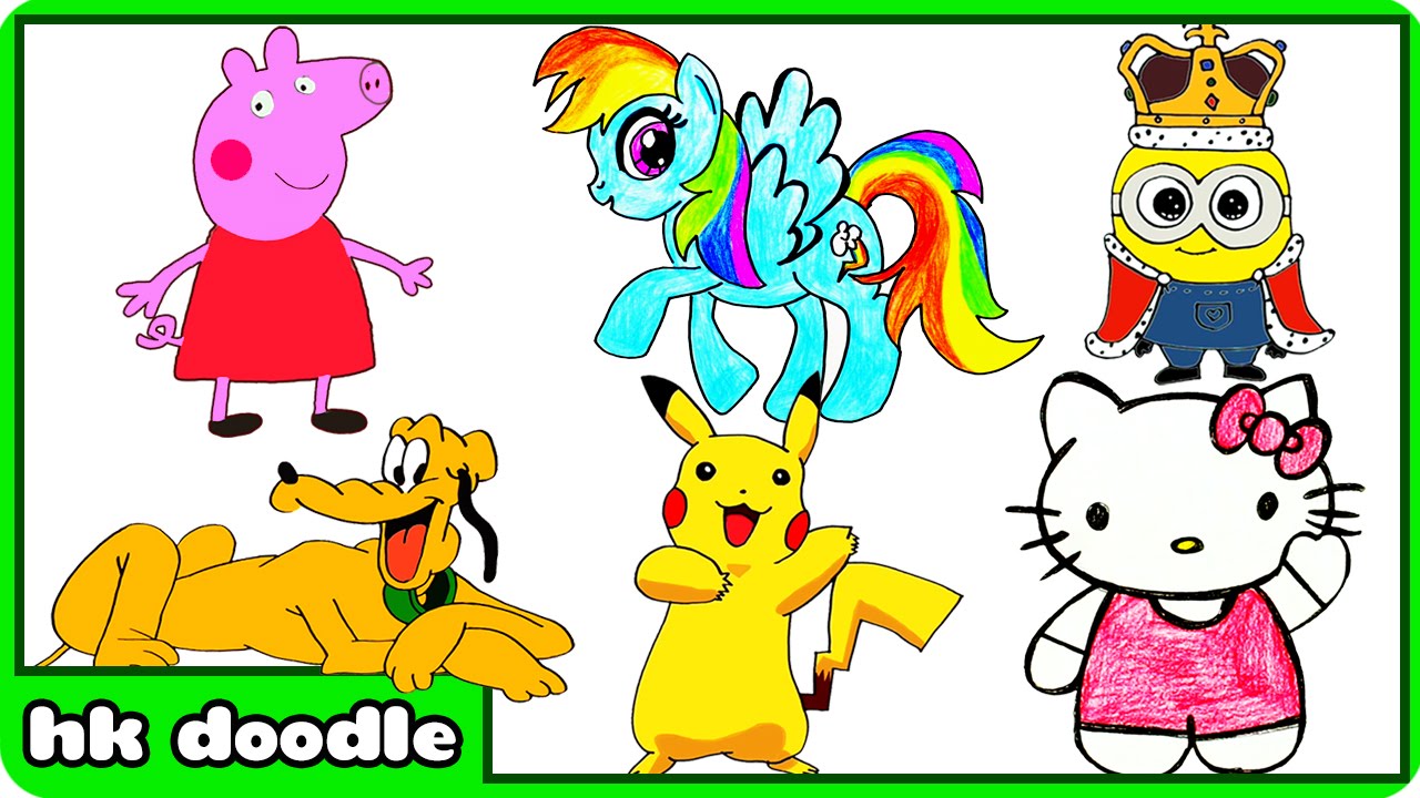 1280x720 How To Draw Peppa Pig And Other Cute Animal Drawings - Cute Animal Sketches