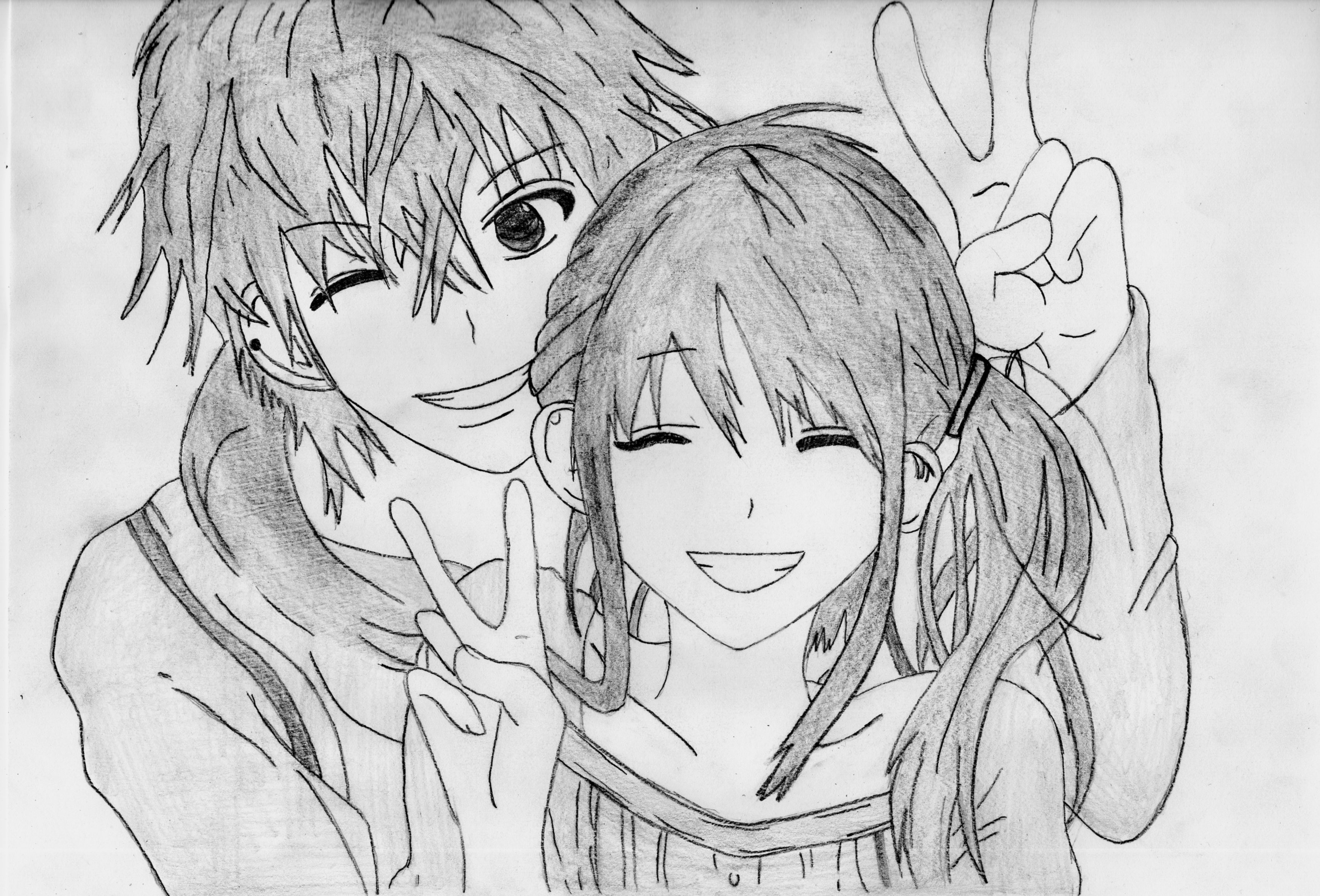 Cute Anime Couple Sketch At Paintingvalley Com Explore