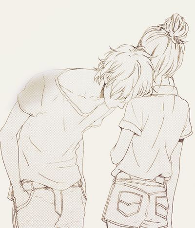 400x469 Cute Anime Couple Anime Anime Couples - Cute Anime Couple Sketch