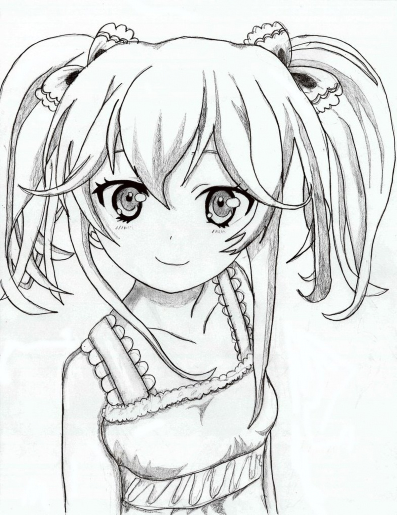 Cute Anime Girl Sketch At PaintingValley Explore Collection Of 