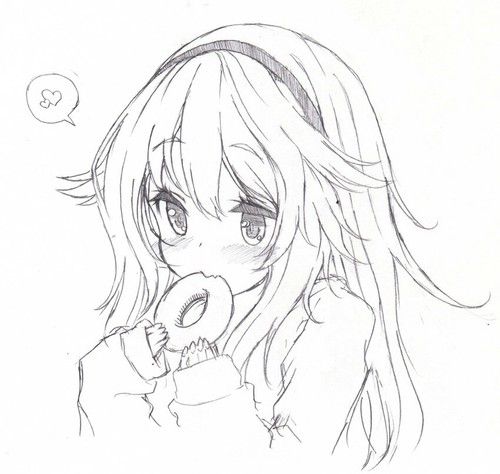 500x474 Cute Anime Pencile Sketch - Cute Anime Sketches