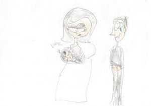 300x210 Newborn Baby Girl Sketches Cute Little Newborn Baby Elephant Girl - Cute Baby Girl Sketch