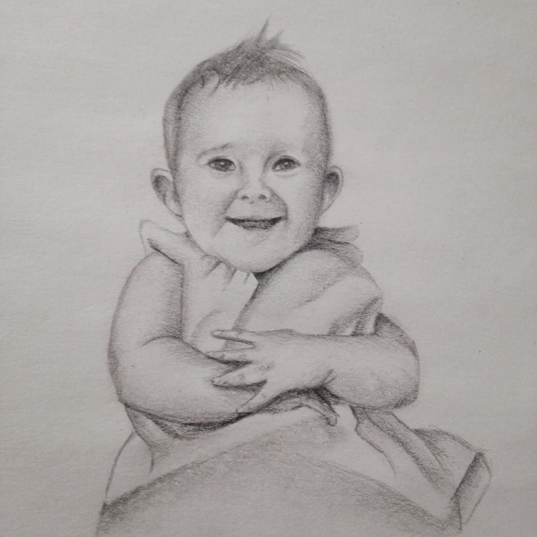 1080x1080 Another Pencil Drawing Request Complete! - Cute Baby Girl Sketch