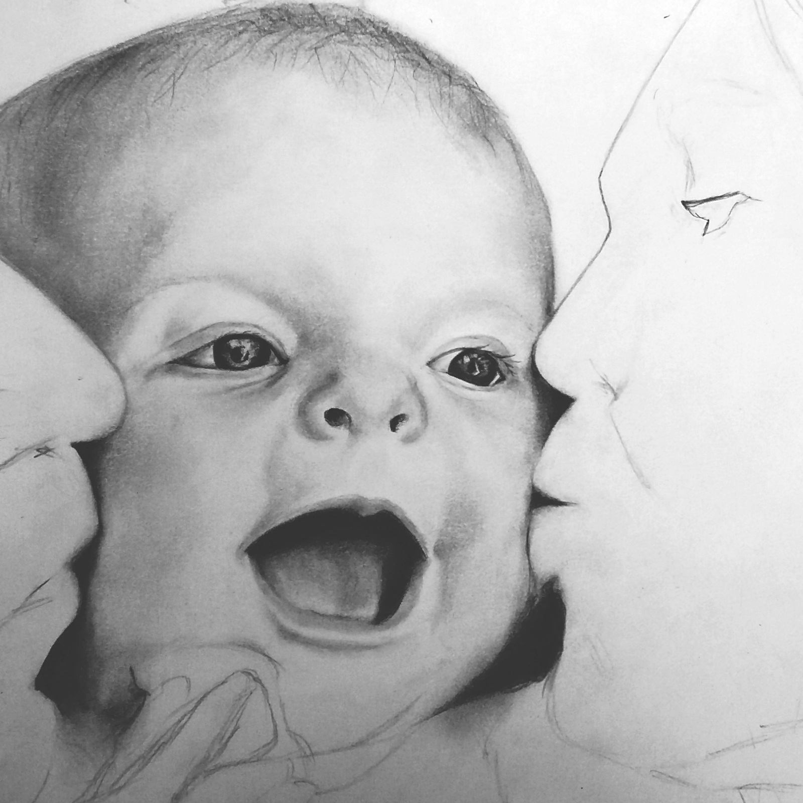 1600x1600 Cute Baby Sketch Perents Day - Cute Baby Sketch