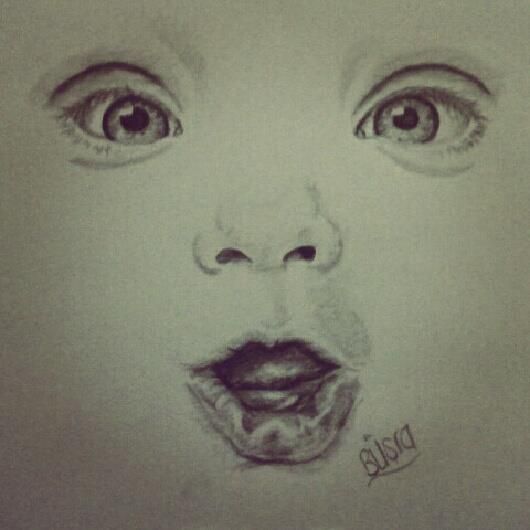 530x530 Cute Baby Face Sketch ) Art Cleanses The Soul Of The Dust Of - Cute Baby Sketch