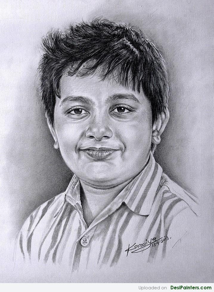 718x978 Sketch Of Cute Boy By Kanaiya Art - Cute Boy Sketch