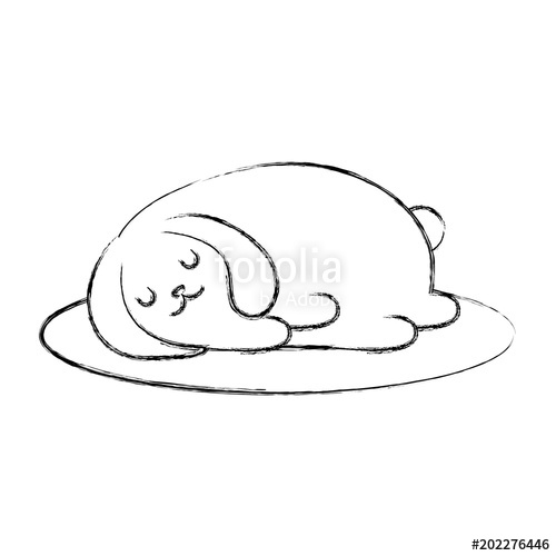 500x500 Cute Bunny Sleeping Animal Cartoon Vector Illustration Sketch - Cute Bunny Sketch