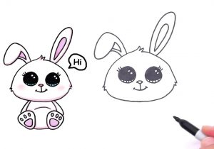 300x210 Bunny Sketch Cute Drawing How To Draw A Cute Bunny Face With How - Cute Bunny Sketch