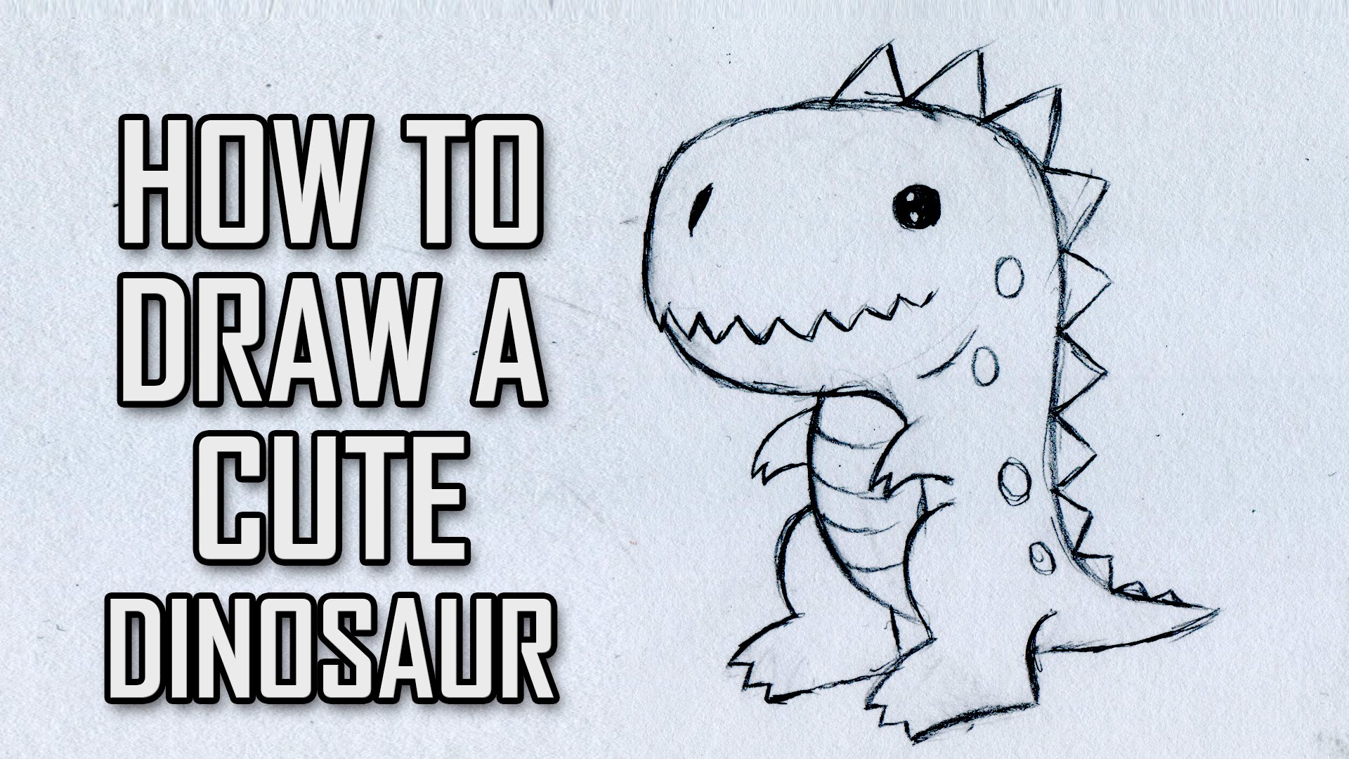1920x1080 How To Draw A Cute Cartoon Dinosaur - Cute Cartoon Sketches