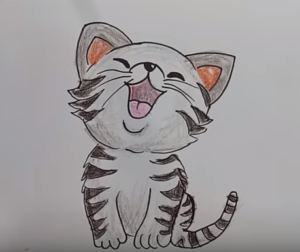 300x252 How To Draw A Cute Cat Step By Step - Cute Cat Sketch