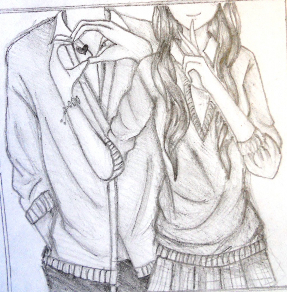 1007x1024 Cute Couple Sketch Drawing Cute Sketching Boy And Girl Pic Simple - Cute Couple Sketches