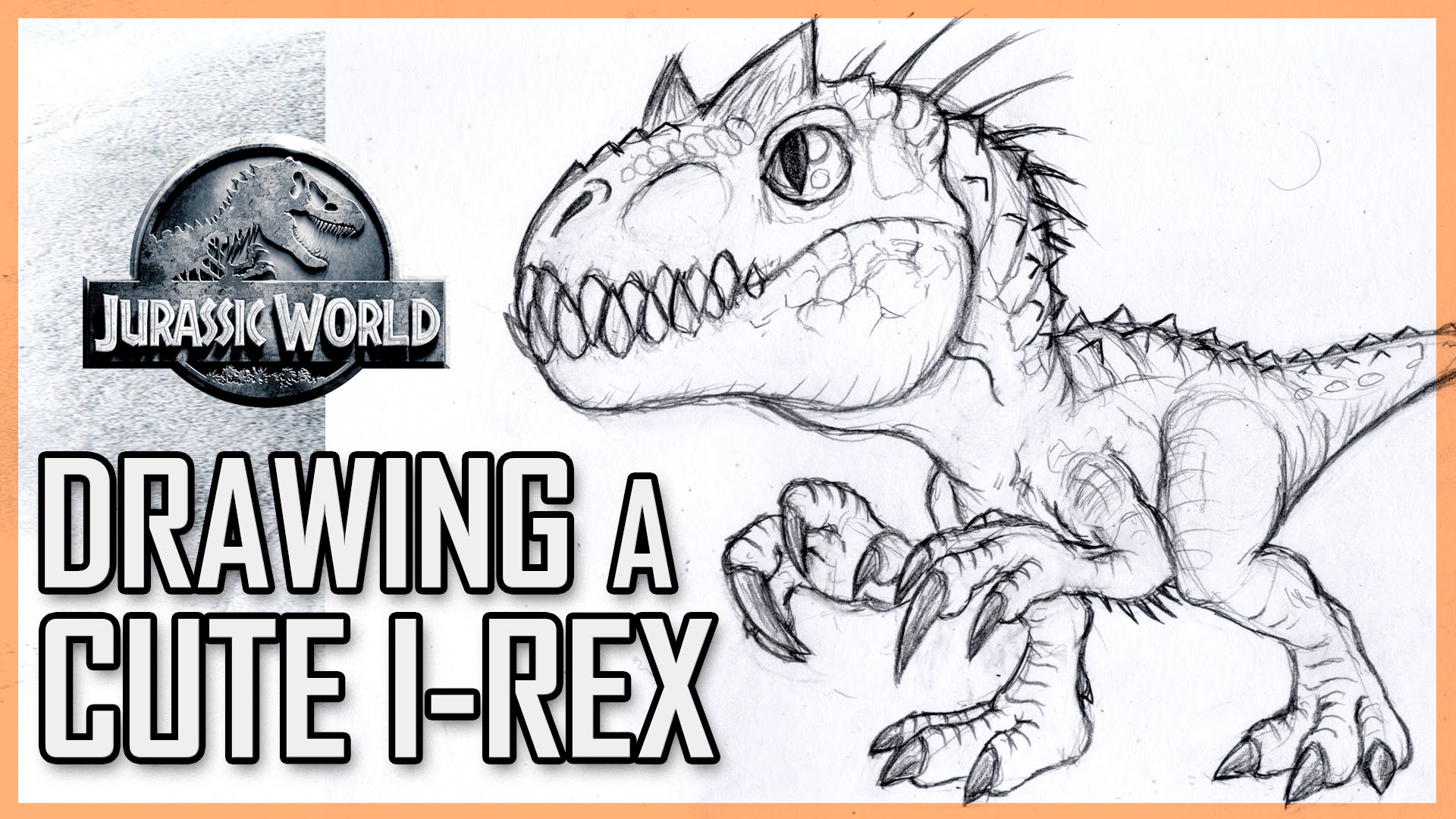 1920x1080 Drawing A Cute Cartoon Indominus Rex - Cute Dinosaur Sketch