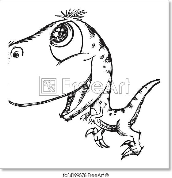 561x581 Free Art Print Of Sketch Doodle Cute Dinosaur. Sketch Doodle Cute - Cute Dinosaur Sketch