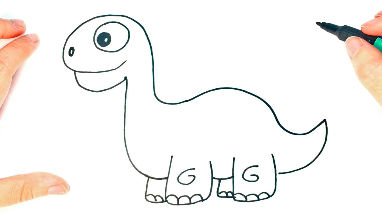 1280x720 How To Draw A Dinosaur Cute Dinosaur Easy Draw Tutorial - Cute Dinosaur Sketch