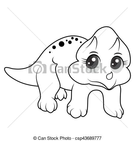 450x470 Illustration Of Cute Dinosaurs Cartoon Eps10 File On White - Cute Dinosaur Sketch