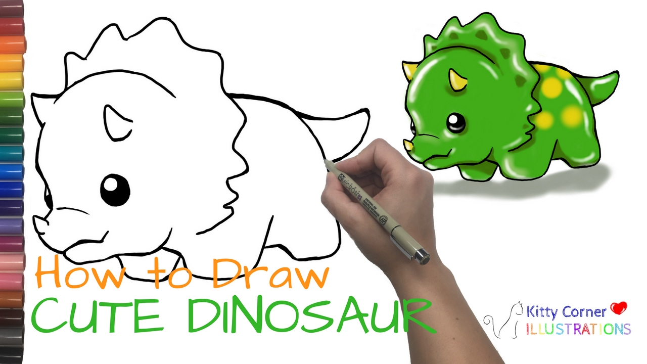 1280x720 Pictures How To Draw A Cute Dinosaur, - Cute Dinosaur Sketch