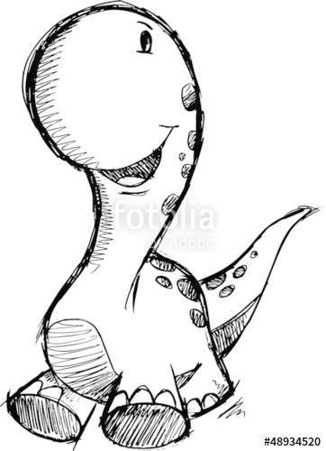 362x500 Cute Dinosaur Sketch Doodle Vector Art Stock Image And Royalty - Cute Dinosaur Sketch