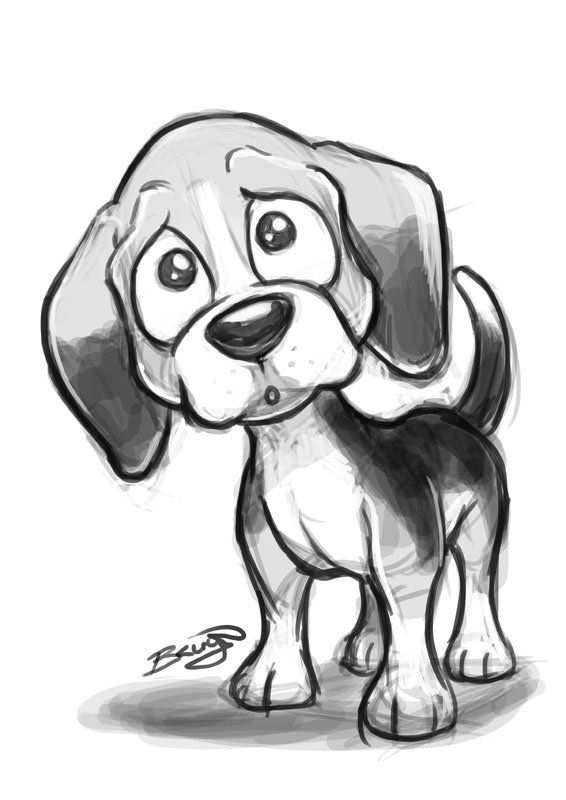 566x800 Drawn Animal Dog - Cute Dog Sketch