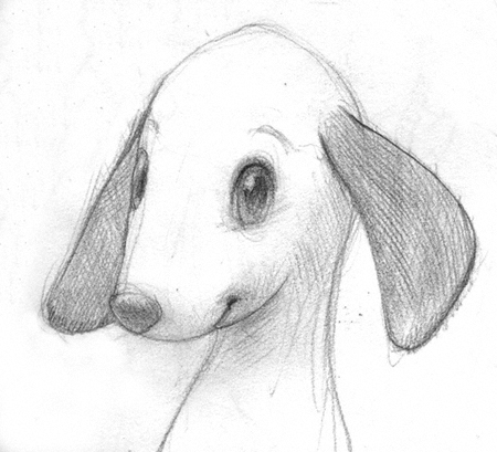 450x409 Dog Cary Phillips - Cute Dog Sketch