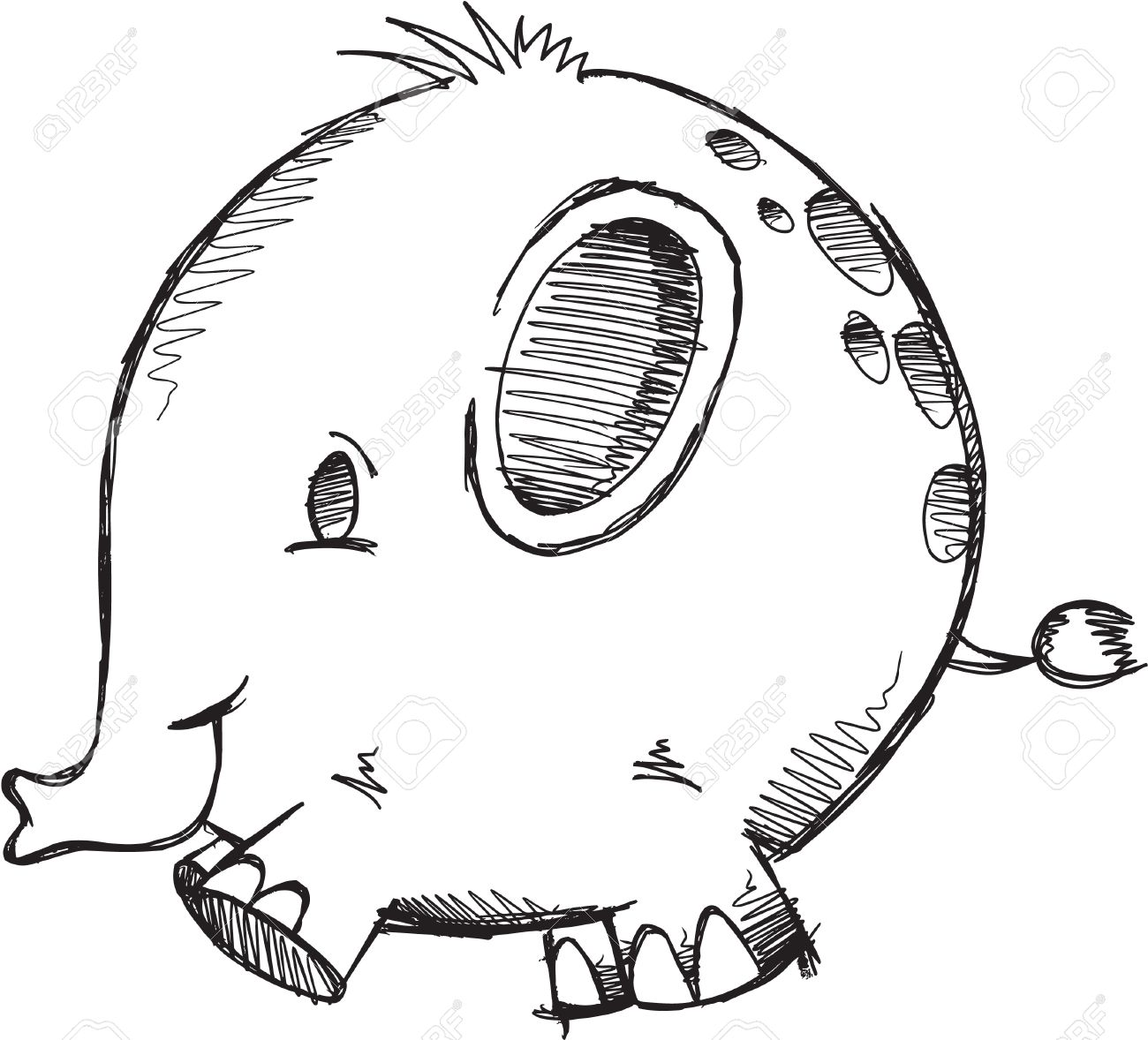 1300x1178 Collection Of Elephant Running Drawing High Quality, Free - Cute Elephant Sketch