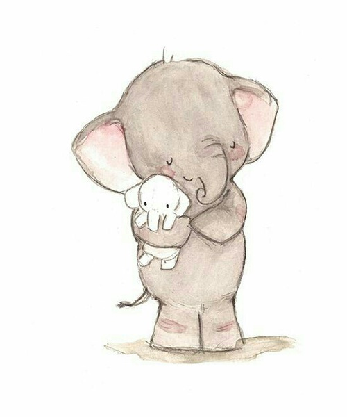 500x600 Cute Elephant Uploaded By Efelent On We Heart It - Cute Elephant Sketch