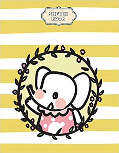 386x499 Sketchbook Cute Elephant On Yellow Cover (8.5 X 11) Inches 110 - Cute Elephant Sketch