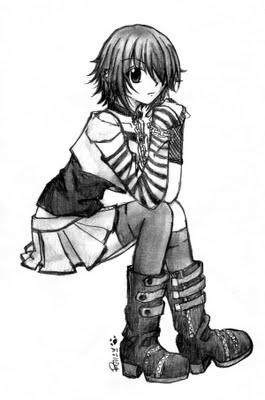265x400 Emo Wallpapers Cute Emo Girl Sketch - Cute Emo Sketch