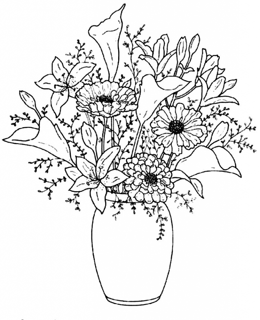 834x1024 Cute Flower Vase For Drawing With Many Flower Picture Of Flowers - Cute Flower Sketches
