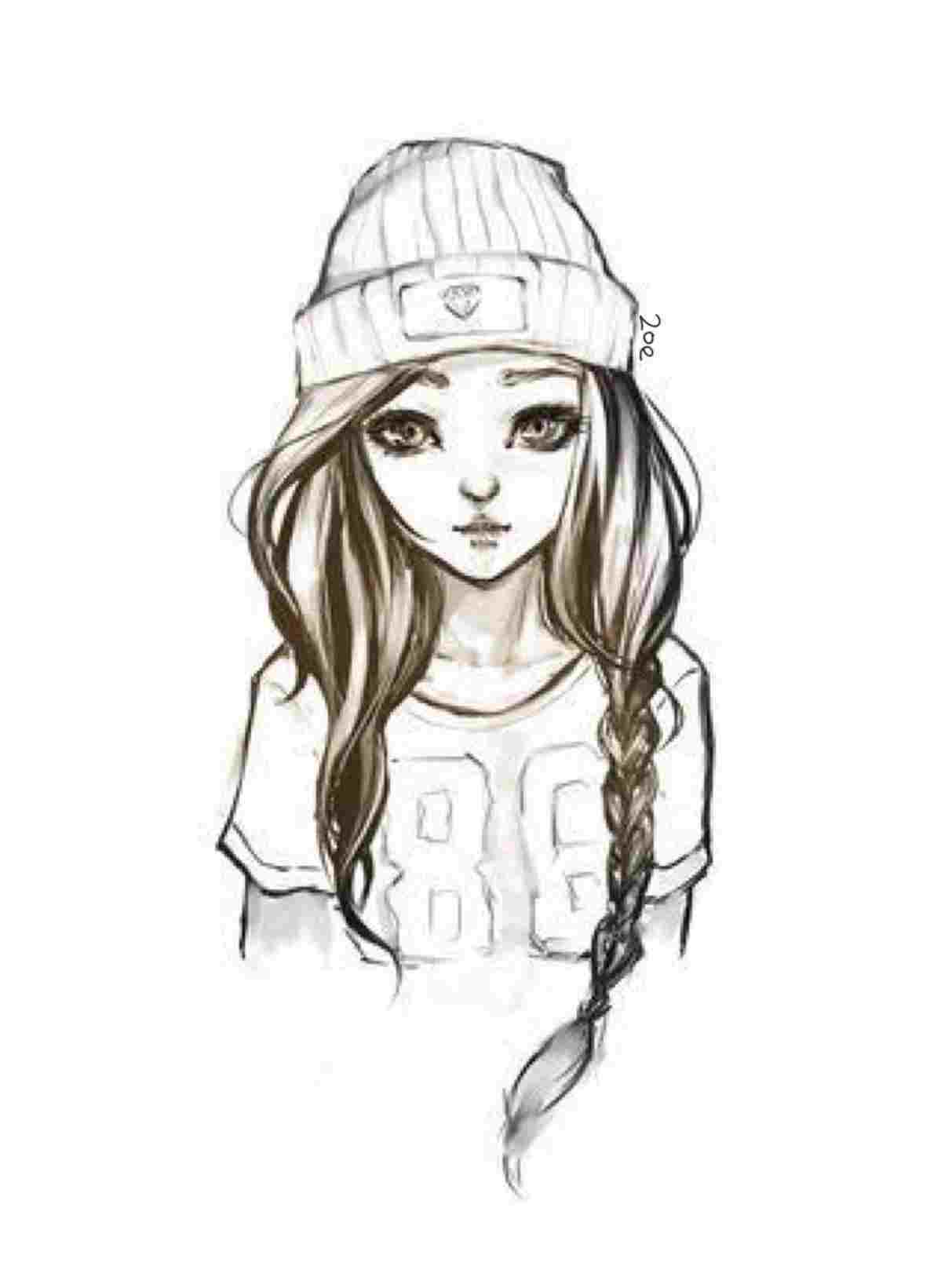 Cute Girl Cartoon Sketch at Explore collection of