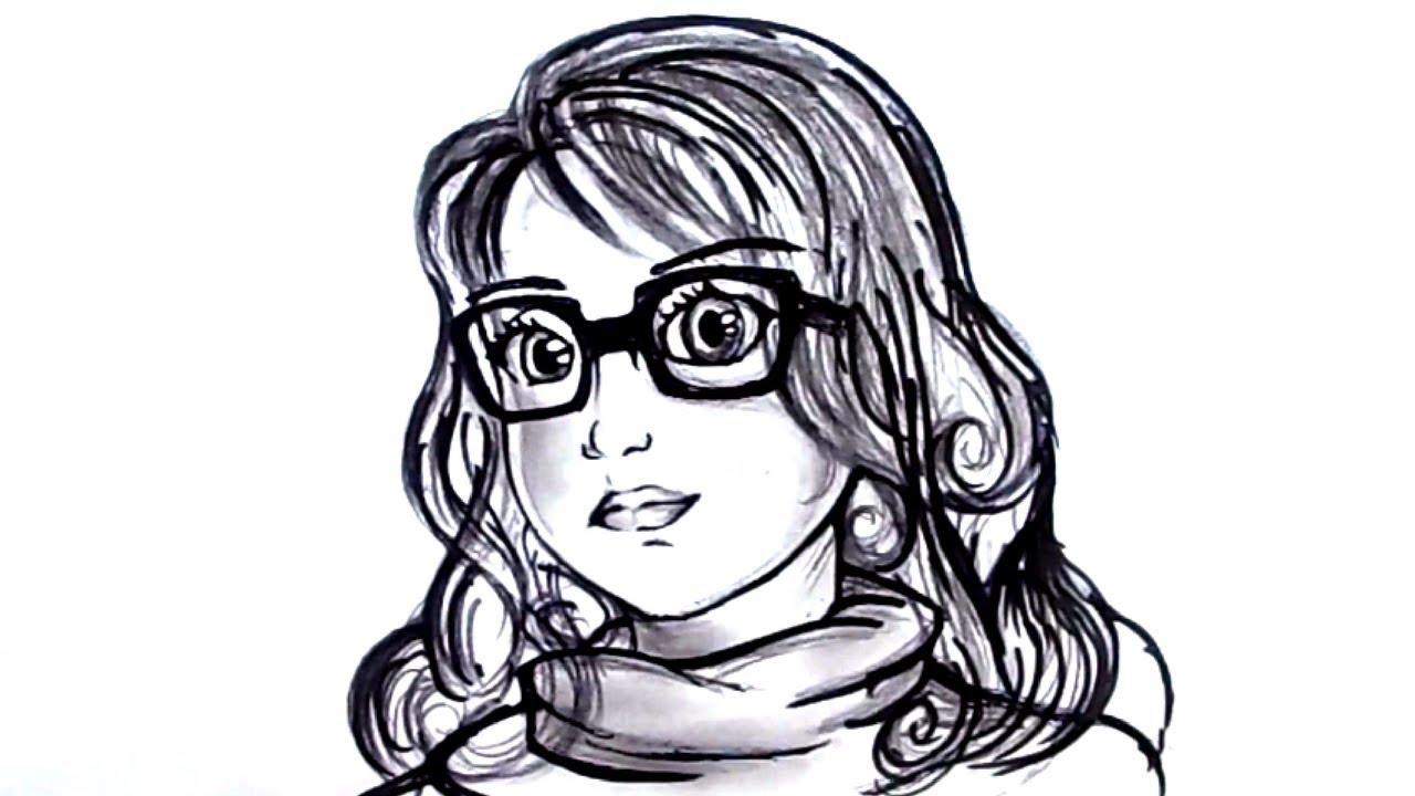 1280x720 How To Draw A Girl Sketching Tutorial Cute Girl Drawing - Cute Girl Sketch Images