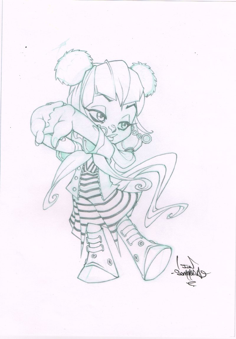 800x1148 Cute Chibi Girl Sketch Original Art The Red J Art Store - Cute Girl Sketch Images