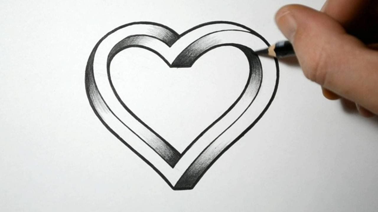 1280x720 How To Draw An Impossible Heart Drawing Tips And Tricks - Cute Heart Sketches