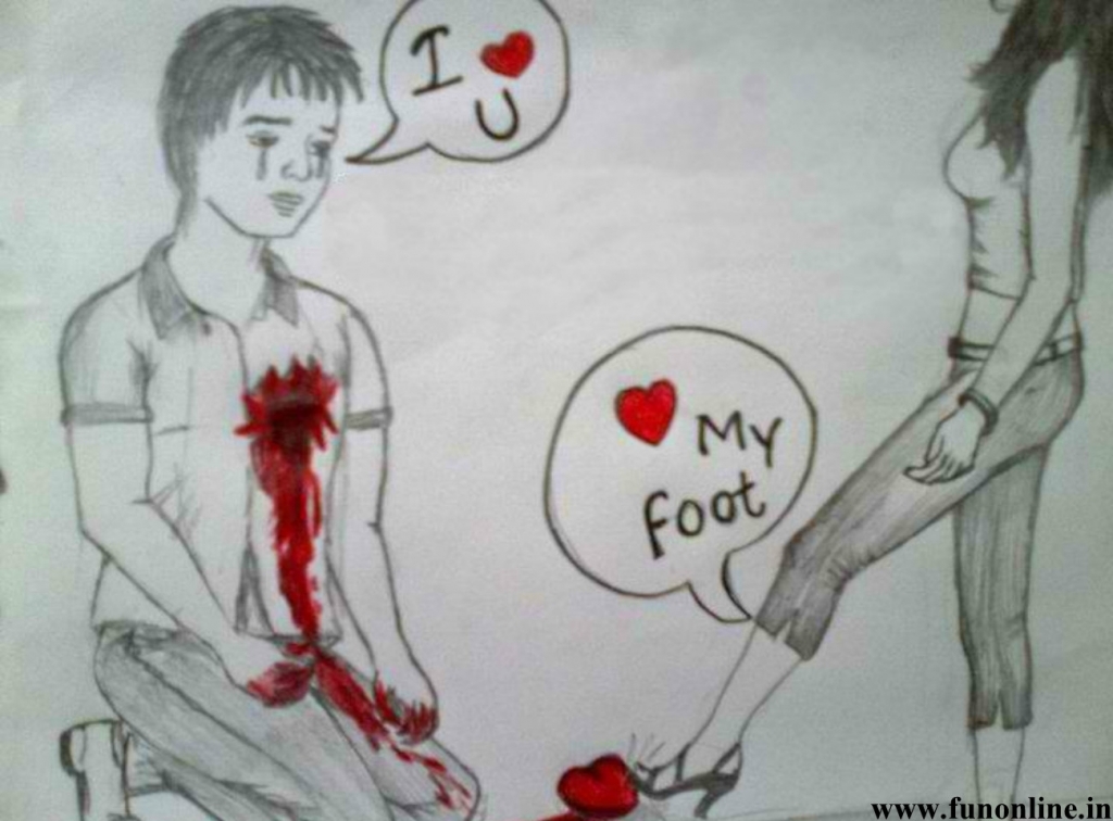 1024x756 Cute Couple Sketches - Cute Heart Sketches