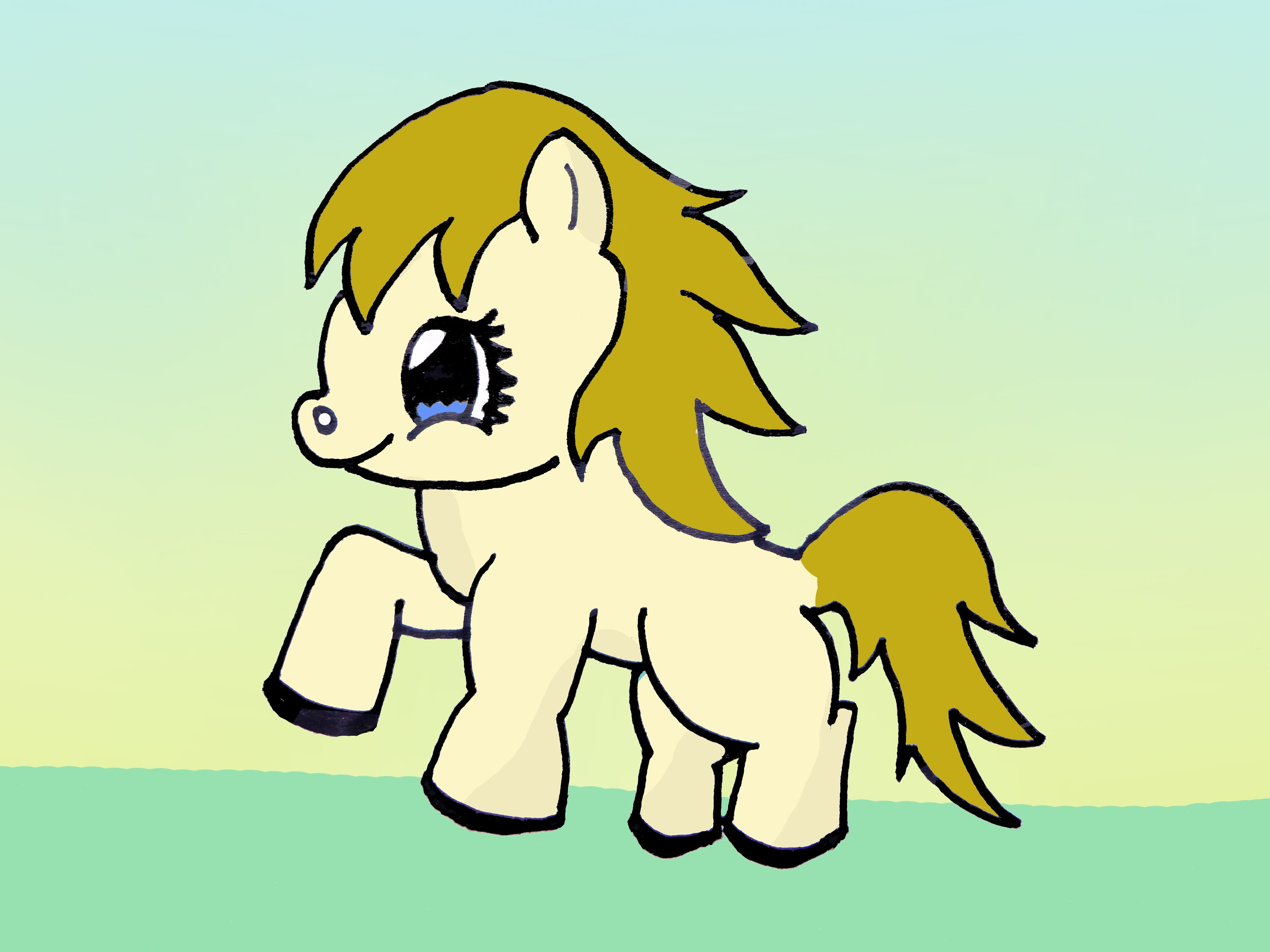 3000x2250 How To Draw A Cute Baby Horse - Cute Horse Sketch