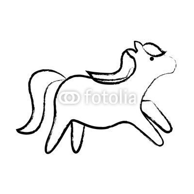 400x400 Sketch Of Cute Horse Over White Background, Vector Illustration - Cute Horse Sketch