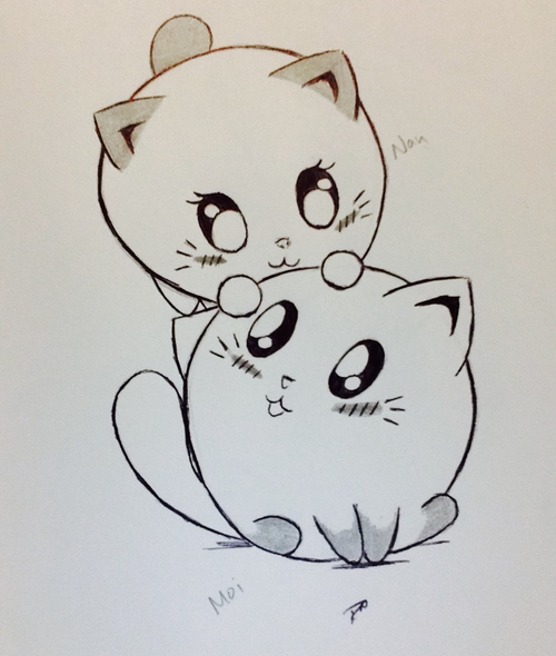 500x590 My Cute Kittens Sketch On We Heart It - Cute Kitten Sketch