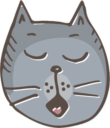 378x440 Cute Kitty Cat Face Cartoon Sketch Emoji Vinyl Decal - Cute Kitty Sketch