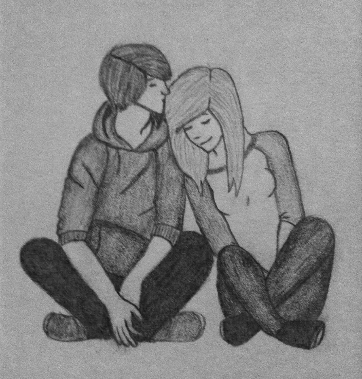 Love Couple Easy Love Couple Pencil Sketch Drawing leafonsand