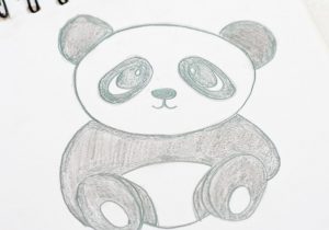 300x210 Easy Panda Sketch How To Draw A Cute Panda Bear - Cute Panda Sketch