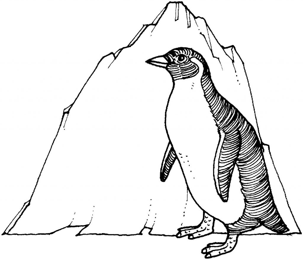 1024x879 Stylish Idea Penguin Coloring Pages For Kids Emperor Sketch Print - Cute Penguin Sketch