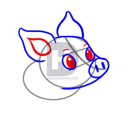 424x422 How To Draw A Simple Pig, Step By Step, Drawing Guide, By - Cute Pig Sketch