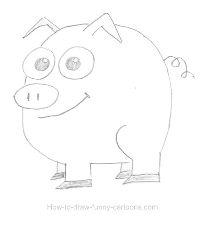 420x462 Pig Drawing (Sketching + Vector) - Cute Pig Sketch