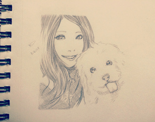 320x253 Simple Portrait. - Cute Puppy Sketch