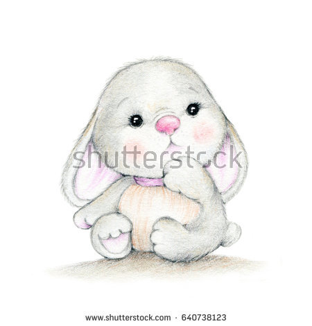 450x470 Cute Bunny Drawing - Cute Rabbit Sketch